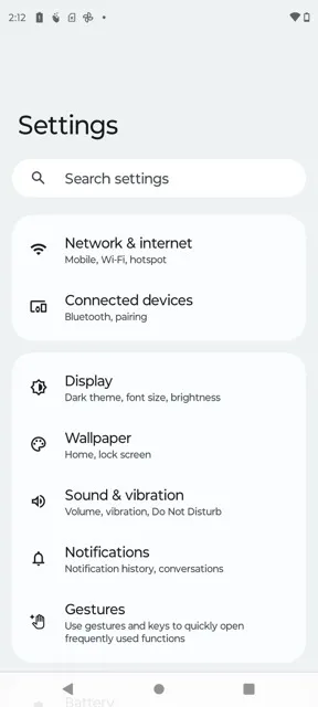 Android Settings