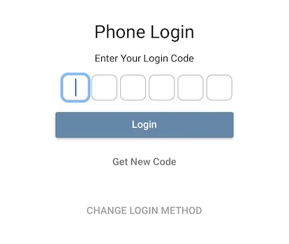 Enter your Phone Login Code