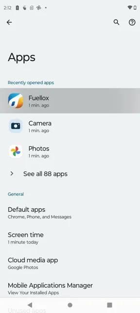 Fuellox App Settings