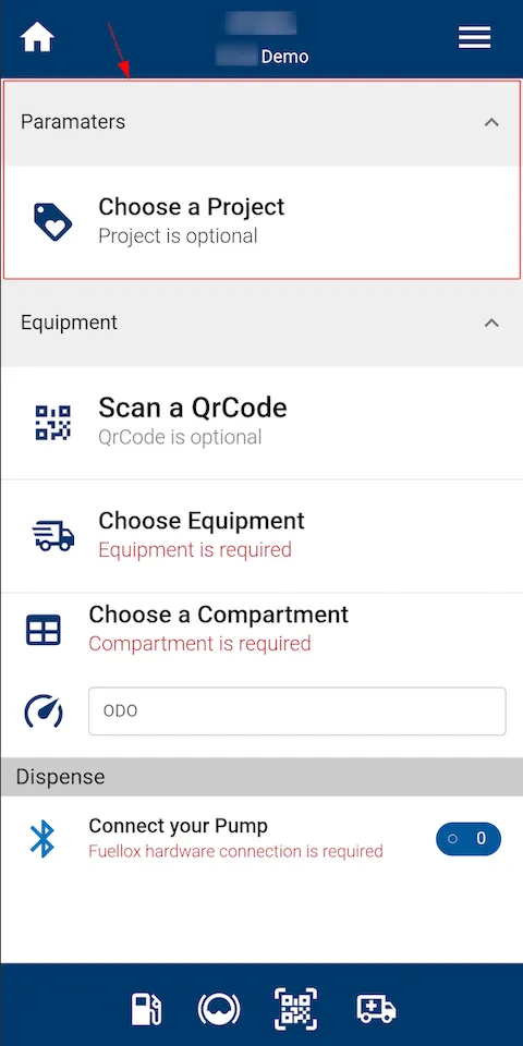 Fuellox mobile project example empty