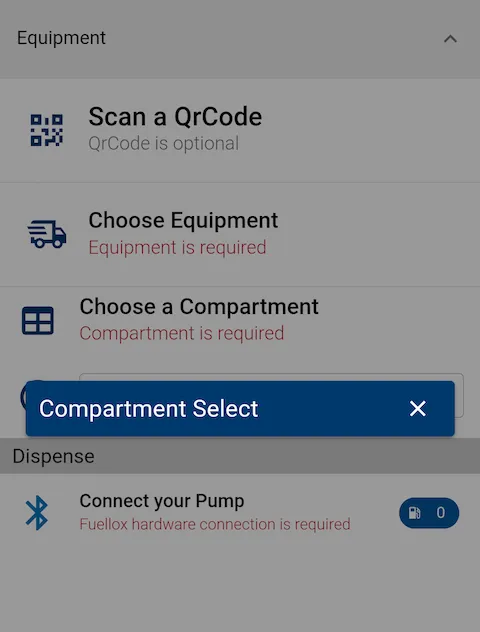 Fuellox mobile empty compartments