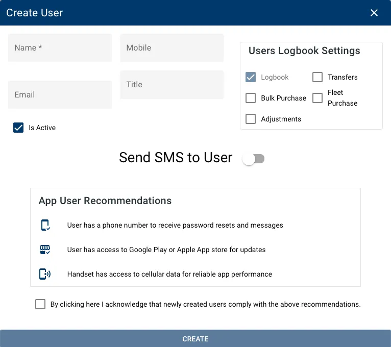 Create New User